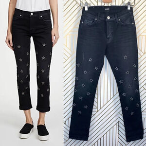 Hudson Riley Crop Relaxed‎ Star Straight Jeans